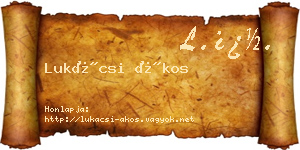 Lukácsi Ákos névjegykártya